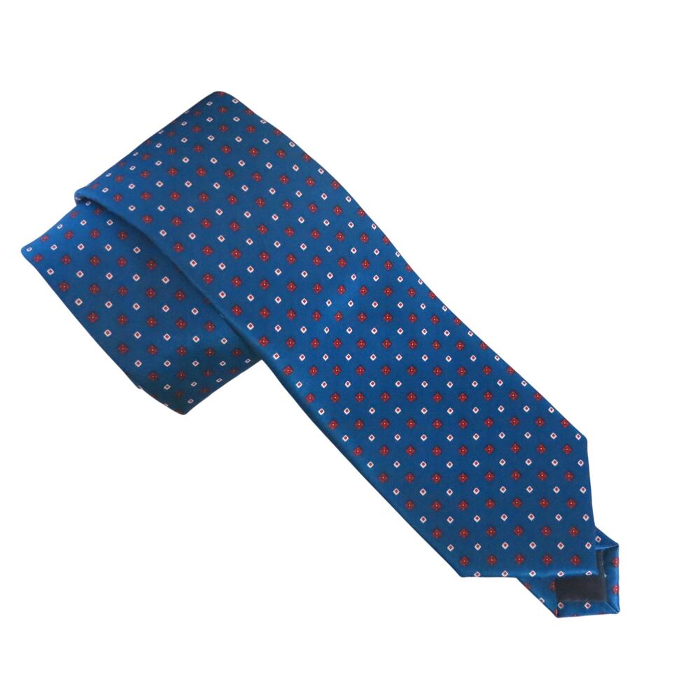 Men's New Silk Neck Tie Handmade in Italy Classic Office Professional Blue Red